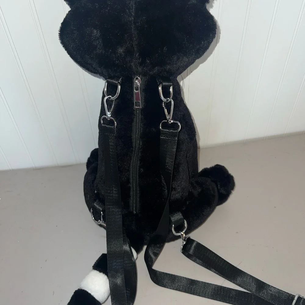 Emily the Strange Black Cat Plush Backpack